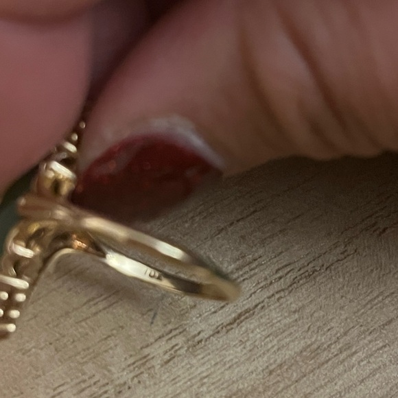 10k Gold Jade Navette Ring size 9.5 - Picture 7 of 14